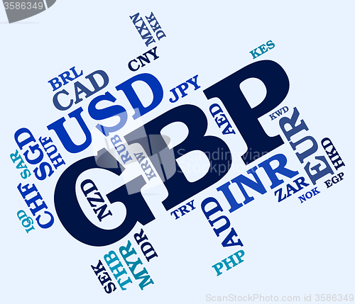 Image of Gbp Currency Shows Great British Pound And Banknotes