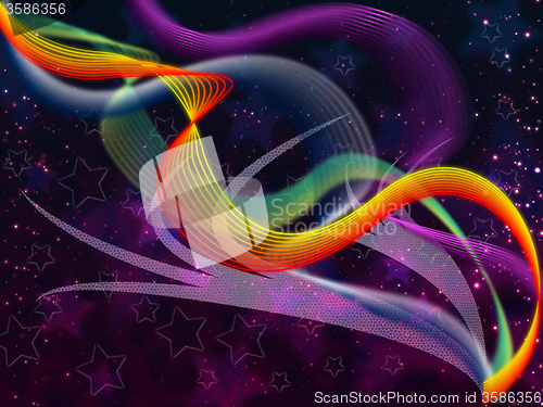 Image of Twisting Background Means Colored Curves And Stars\r