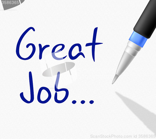 Image of Great Job Means Accomplishment Celebration And Congratulations