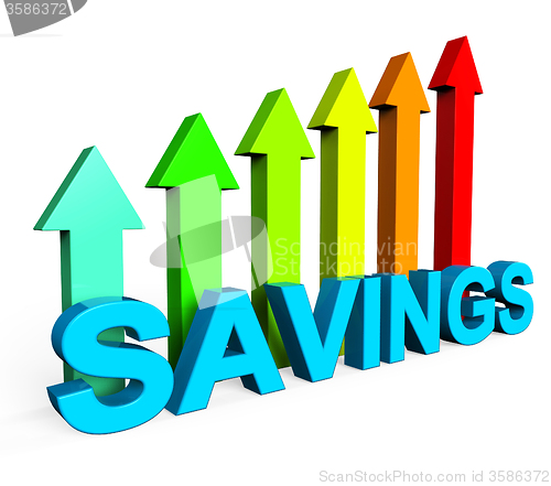 Image of Savings Increasing Indicates Financial Report And Advance