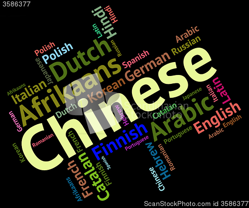 Image of Chinese Language Indicates Speech Wordcloud And Word