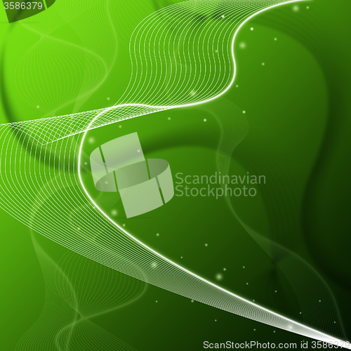 Image of Green Web Background Shows Wavy Lines And Sparkles\r