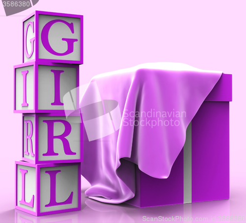 Image of Baby Giftbox Represents Young Woman And Babies