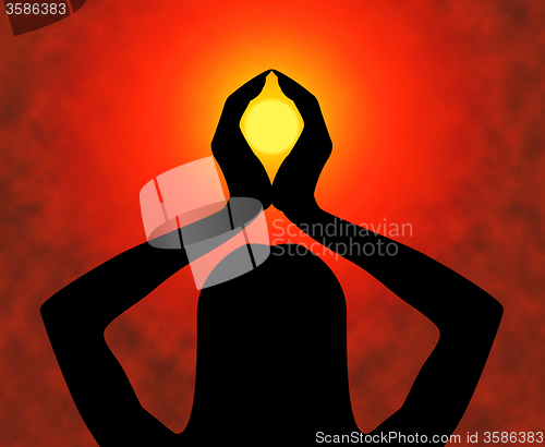 Image of Yoga Pose Indicates Spiritual Enlightenment And Calm