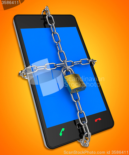 Image of Smartphone Locked Shows Web Protect And Unauthorized