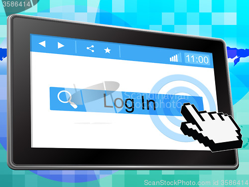 Image of Log In Means World Wide Web And Internet