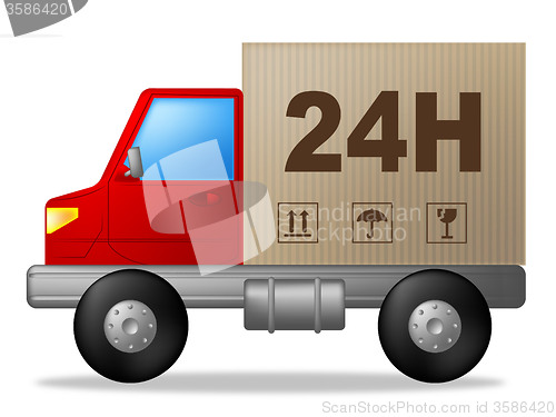 Image of Same Day Delivery Indicates Distribution Freight And Lorry