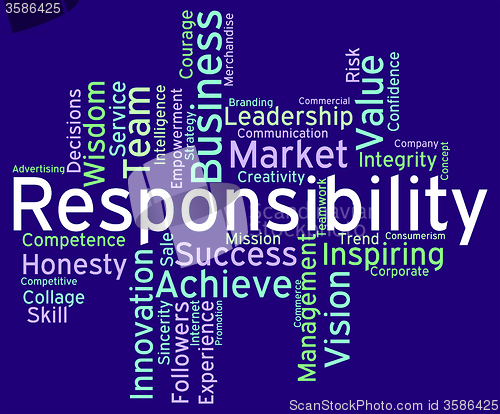Image of Responsibility Words Means Duty Responsibilities And Text