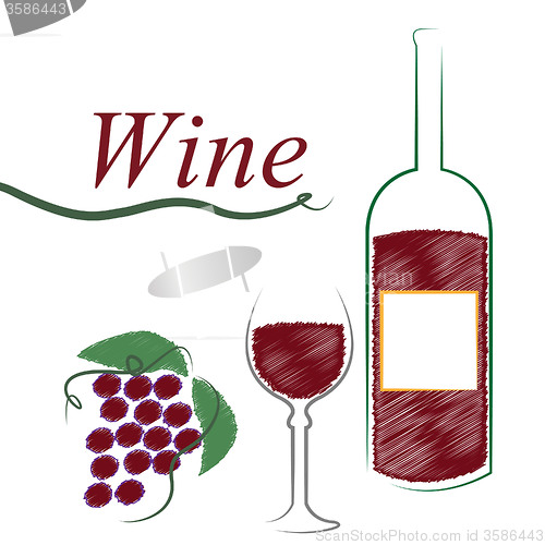 Image of Wine Bottle Shows Alcoholic Drink And Cafe