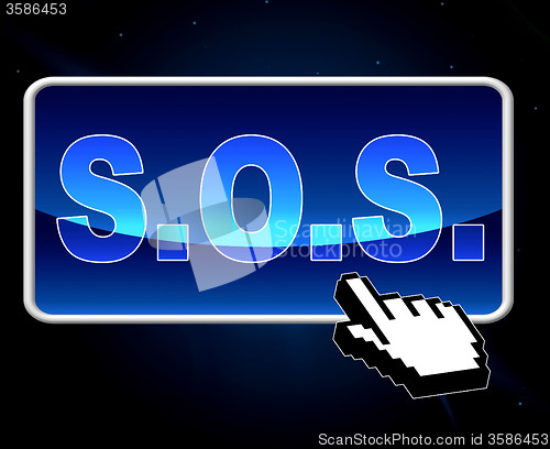 Image of Sos Button Indicates World Wide Web And S.O.S.