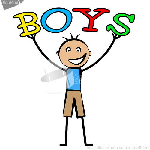 Image of Boys Word Shows Son Youngsters And Kid