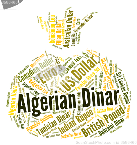 Image of Algerian Dinar Indicates Currency Exchange And Coinage