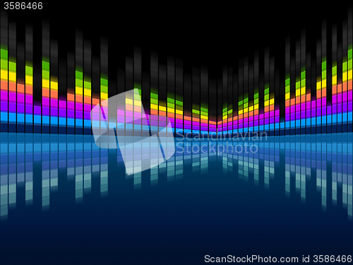 Image of Blue Soundwaves Background Means Musical Frequencies And Songs\r