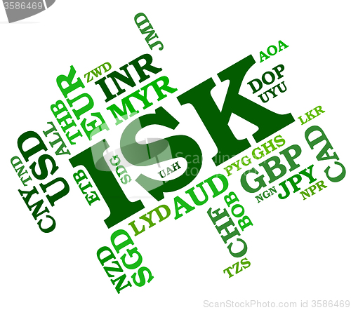 Image of Isk Currency Indicates Iceland Kronas And Coinage