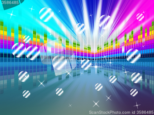 Image of Colorful Soundwaves Backround Means Music Sparkles And Party \r