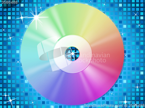 Image of CD Background Means Music Party And Blue Squares\r