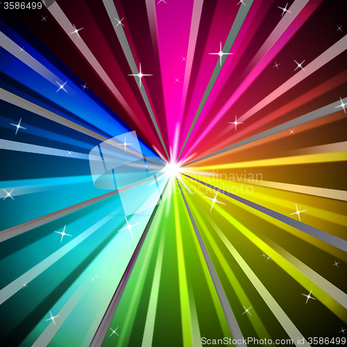 Image of Colorful Rays Background Shows Brightness Rainbow And Radiating\r