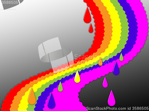 Image of Rainbow Background Shows Colorful Positive And Storm\r