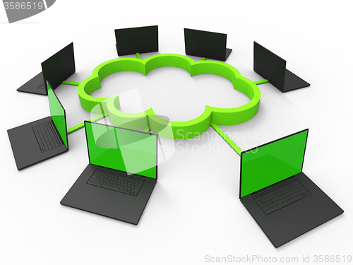 Image of Cloud Computing Indicates Computer Network And Communicate
