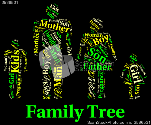 Image of Family Tree Shows Blood Relative And Children