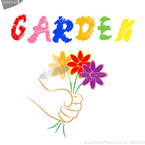 Image of Garden Flowers Represents Bouquet Flora And Gardening