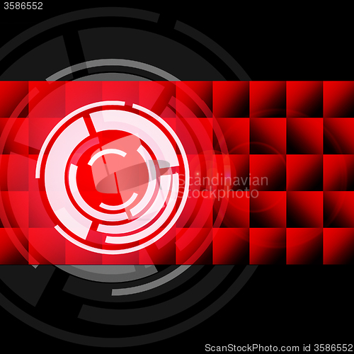 Image of Red Circles Background Shows LP Or Record\r
