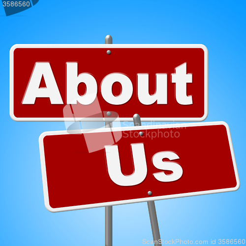 Image of About Us Signs Represents Corporate Contact And Website