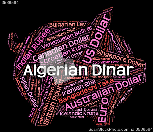 Image of Algerian Dinar Means Foreign Currency And Coinage