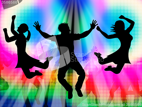 Image of Excitement Jumping Represents Disco Dancing And Activity