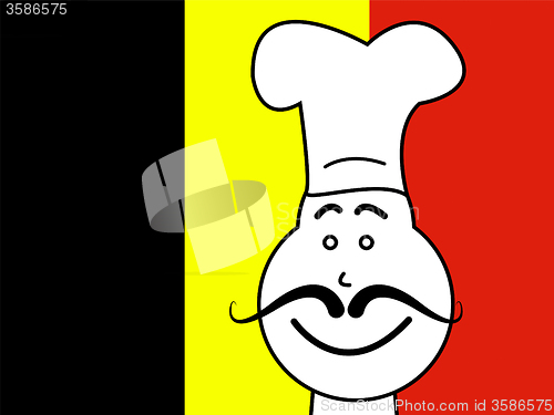 Image of Chef Belgium Means Cooking In Kitchen And Catering