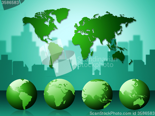 Image of World Map Represents Geographical Continents And Template