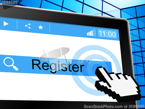 Image of Online Register Means World Wide Web And Registering