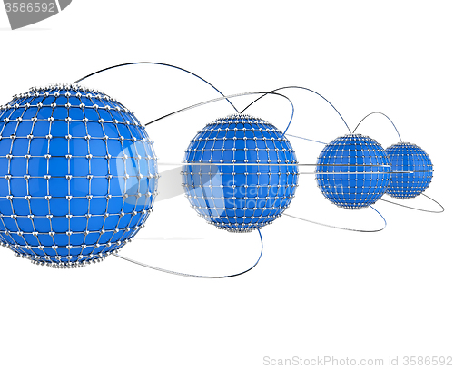 Image of Interconnected Network Means Connecting Connectivity And Technology