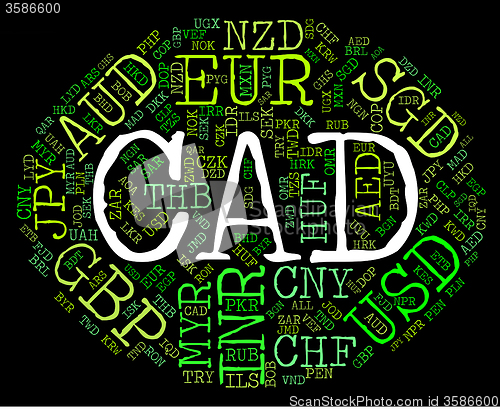 Image of Cad Currency Represents Forex Trading And Coin