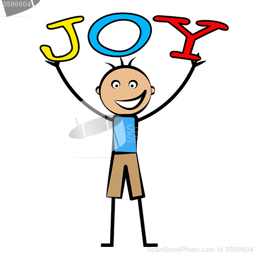 Image of Joy Kids Means Positive Cheerful And Child
