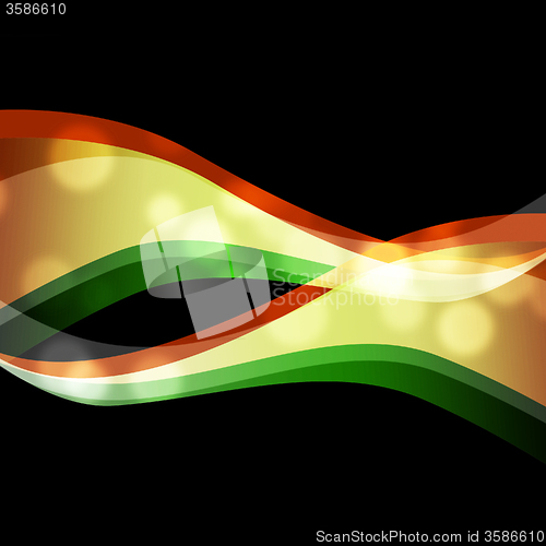Image of Orange Green Swirls Background Means Wavy Shapes\r