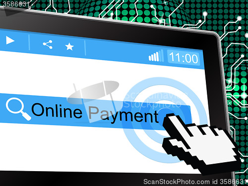 Image of Online Payment Indicates World Wide Web And Amount