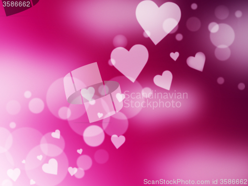 Image of Background Glow Means Heart Shapes And Abstract