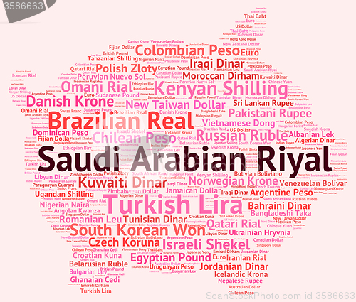 Image of Saudi Arabian Riyal Shows Foreign Currency And Coin