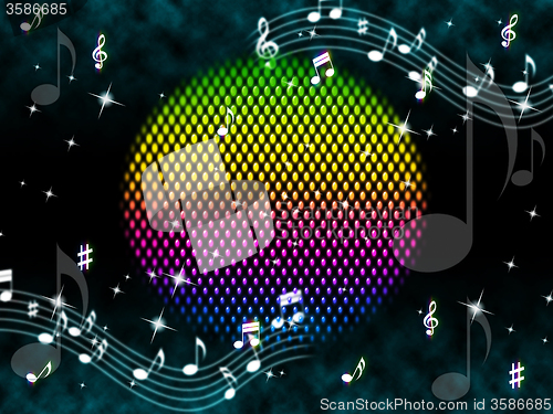 Image of Music Ball Background Means Rainbow And Singers \r