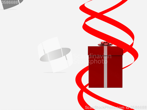 Image of Giftbox Copyspace Shows Giving Greeting And Package