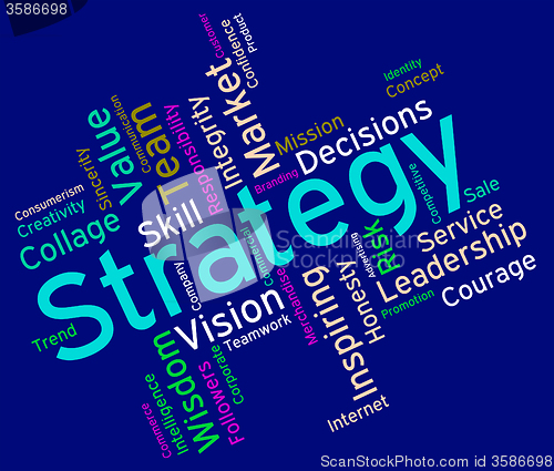 Image of Strategy Words Shows Planning Strategic And Tactics