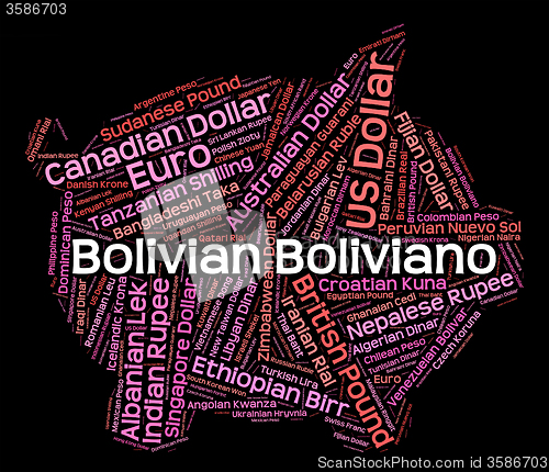 Image of Bolivian Boliviano Means Forex Trading And Banknotes
