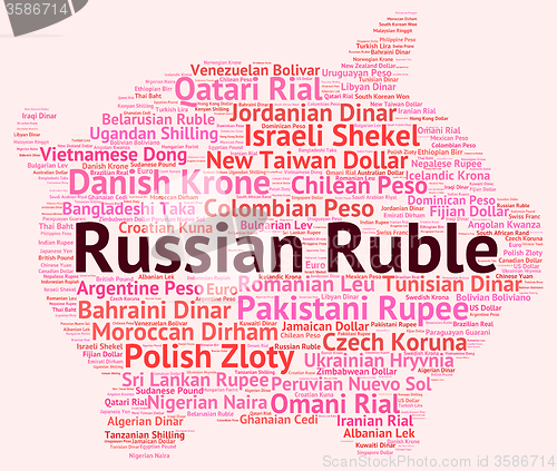 Image of Russian Ruble Indicates Forex Trading And Coin