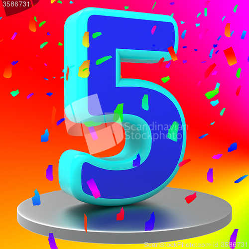 Image of Fifth Anniversary Means Birthday Party And 5Th