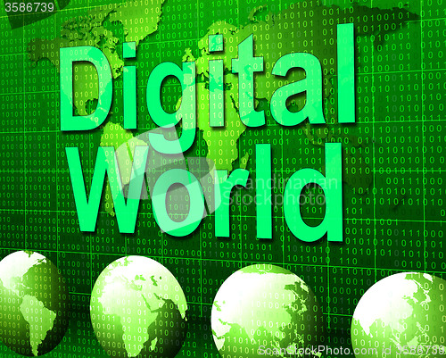 Image of Digital World Shows High Tech And Data