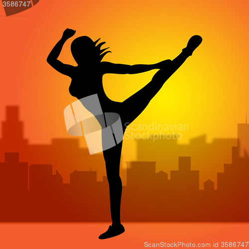 Image of Dancing Posing Represents Yoga Pose And Spirituality