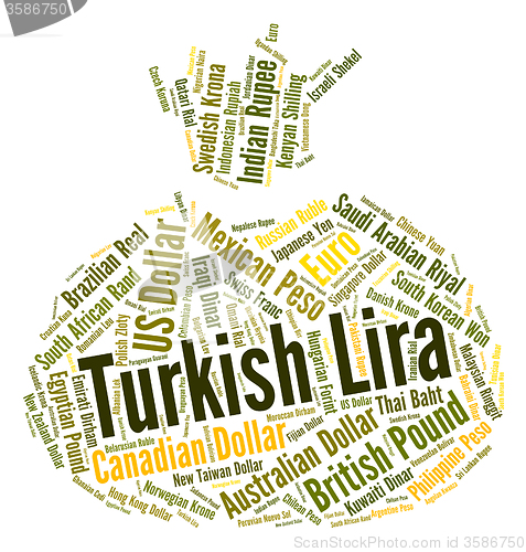 Image of Turkish Lira Represents Foreign Currency And Forex