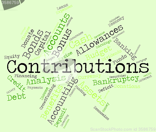 Image of Contributions Word Indicates Give Volunteers And Volunteer