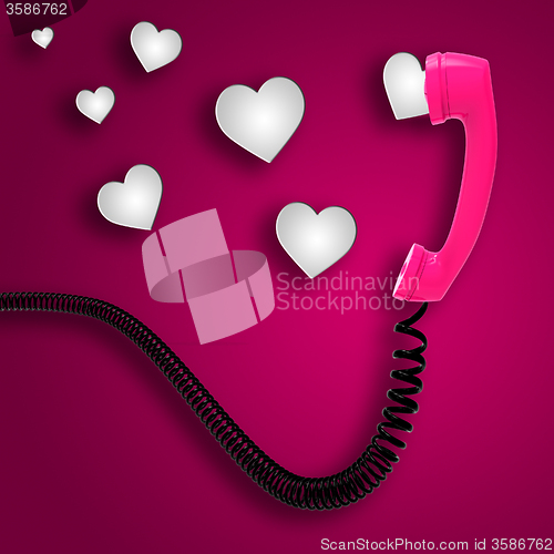 Image of Romantic Call Indicates Text Space And Chat